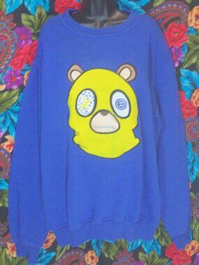 MEN'S RETRO BRAND SWEATER STICTHED BEAR SWEATSHIRT CREW NECK MENS SIZE 4XL